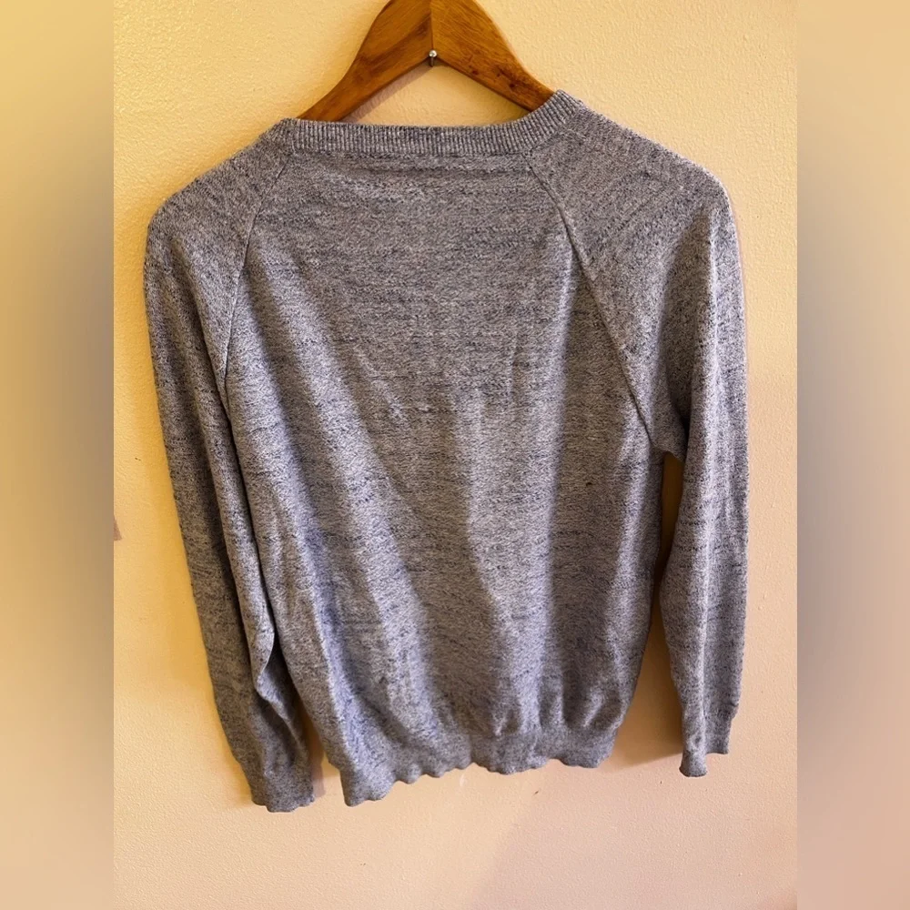 J. Crew Beige Lightweight Crewneck Cotton Sweater in Garter Stitch S Round neck